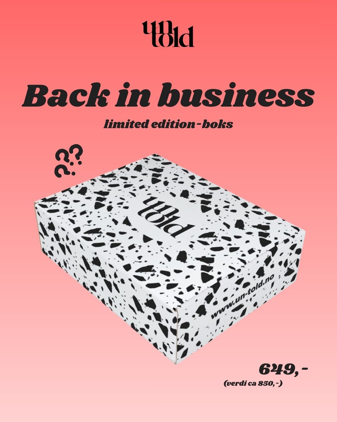 Un-told BACK IN BUSINESS temaboks - FORHÅNDSBESTILLING