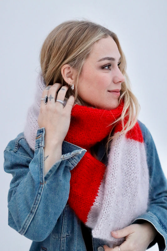 Colorblock skjerf - GRATIS OPPSKRIFT!