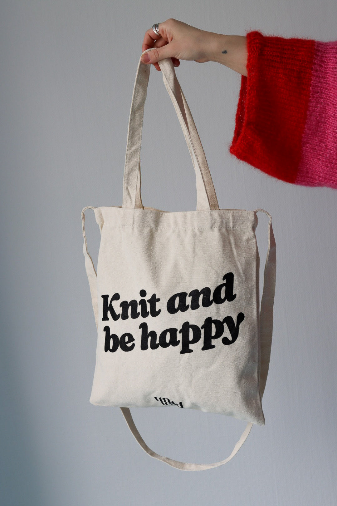 Ufortalt tote bag / Strikk og vær glad / svart