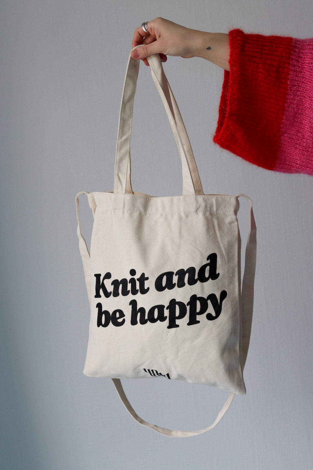 Un-told tote bag / Knit and be happy / black