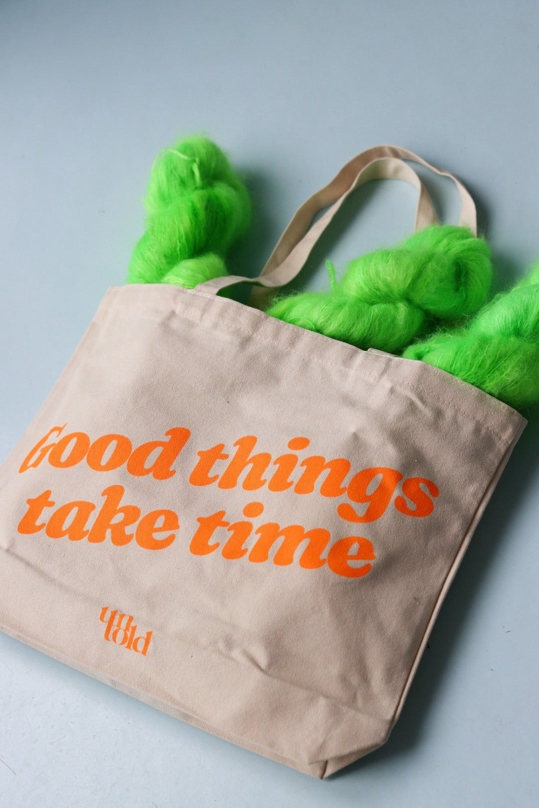 Ufortalt tote bag / Gode ting tar tid / oransje