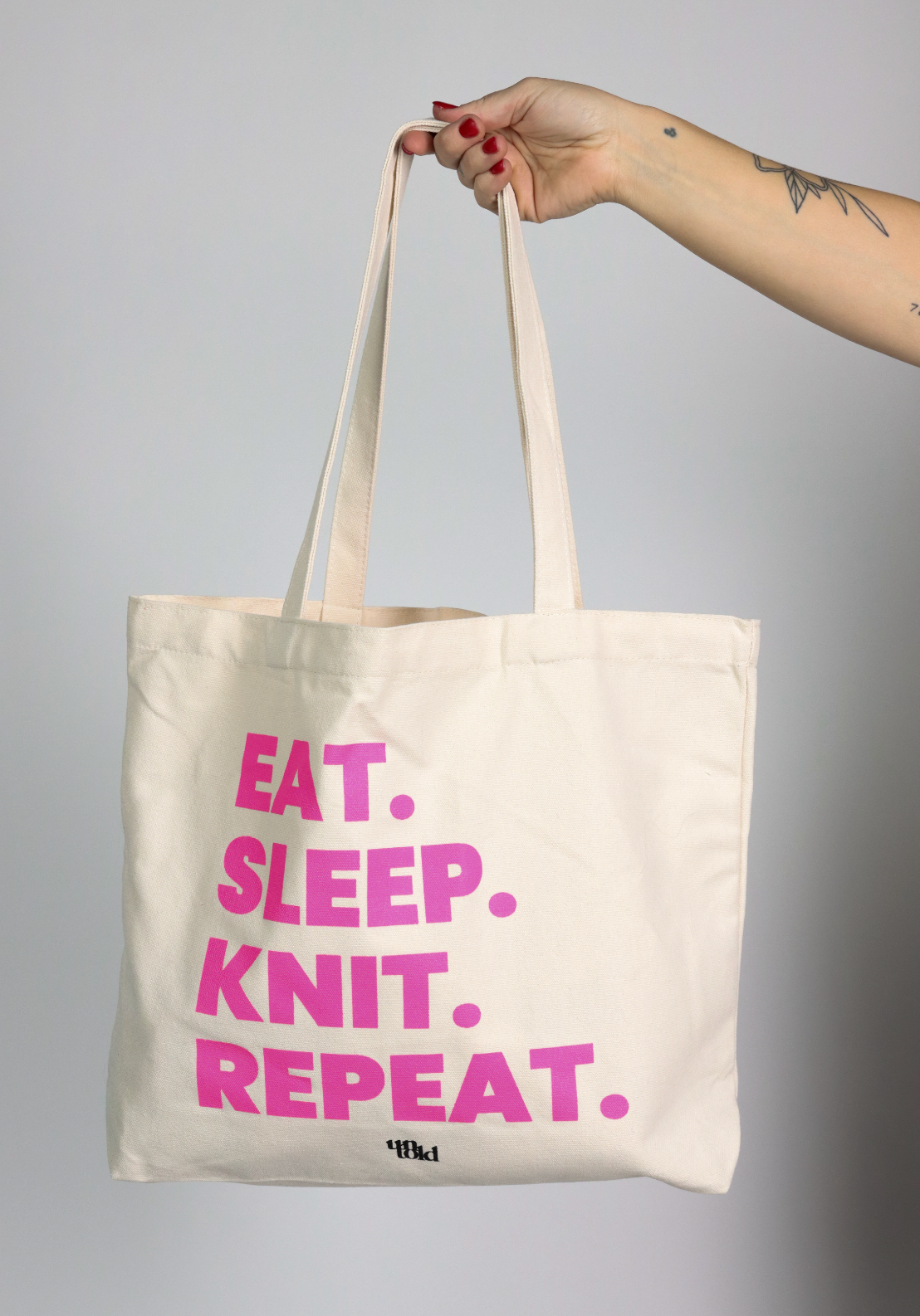 Un-told tote bag / EAT.SLEEP.KNIT.REPEAT