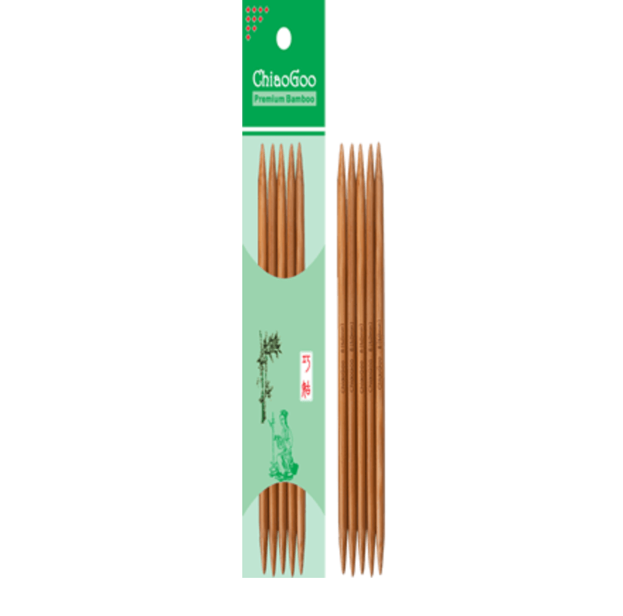 ChiaoGoo Bamboo dobbel spiss - 15 cm settpinner