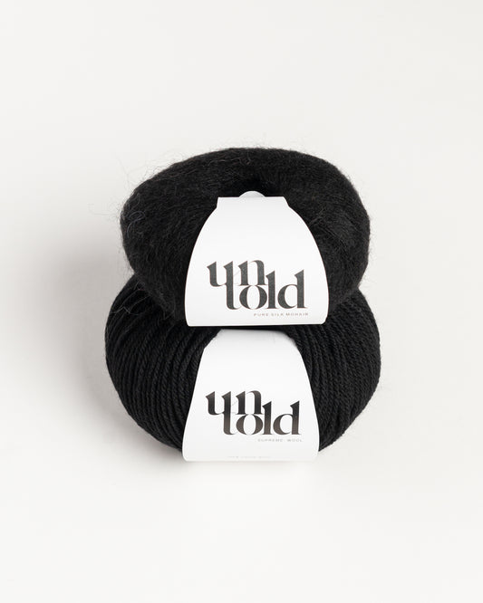 Un-told pure silk mohair - Jet Black