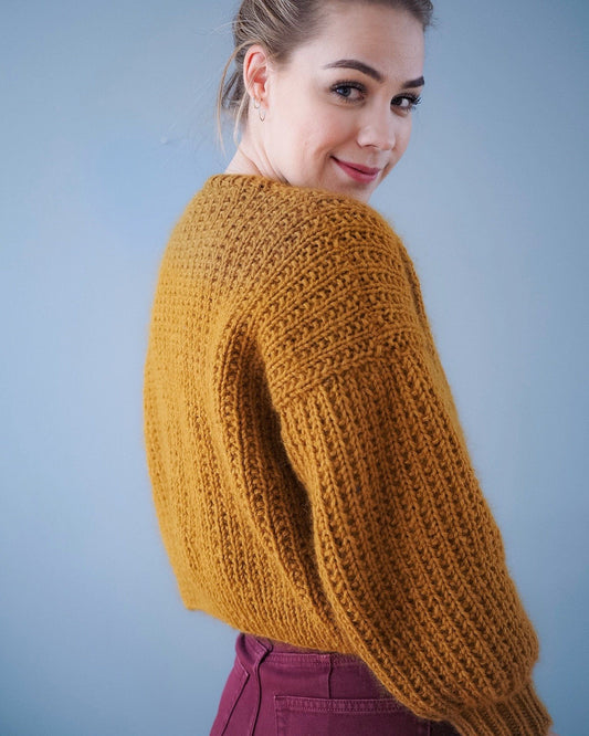 Chunkyvintercardigan jakke Guttenogstrikkemor