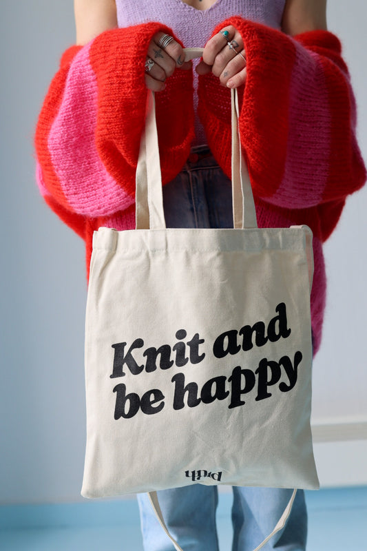 Ufortalt tote bag / Strikk og vær glad / svart