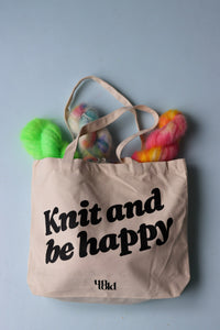 Un-told tote bag / Knit and be happy / black