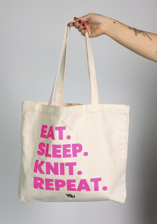 Un-told tote bag / EAT.SLEEP.KNIT.REPEAT