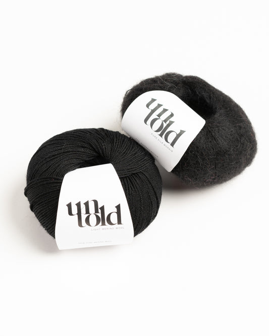Ufortalt lett merino - Jet Black