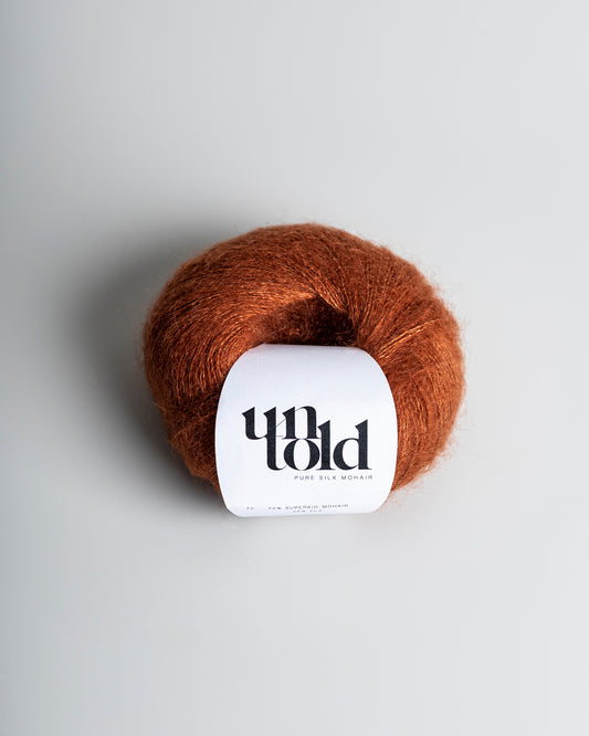 Ufortalt mohair i ren silke - Rust