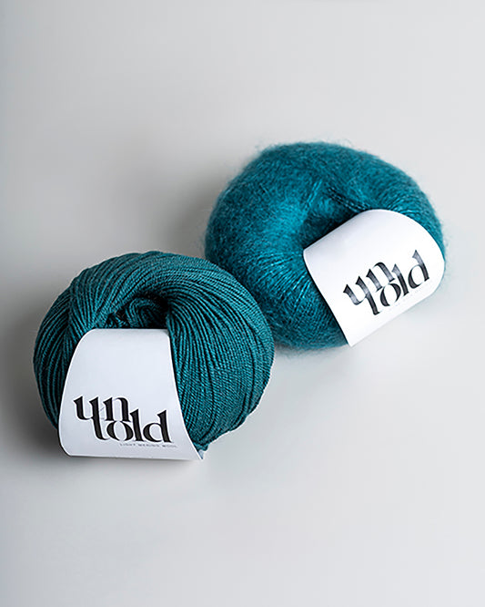 Ufortalt mohair i ren silke - Sea Green